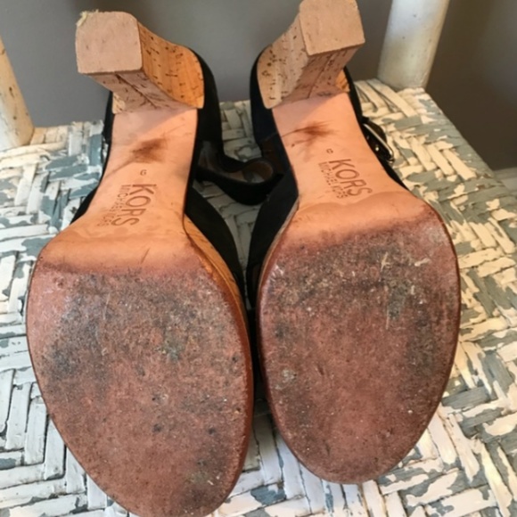 Michael Kors Suede and Cork Platform Sandals 9 - Picture 5 of 5